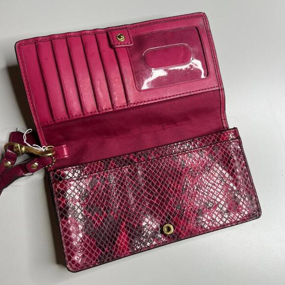 Coach F24884 Signature Stripe Python 2-Way Satchel & Matching Wallet Khaki Magen - Picture 9 of 15